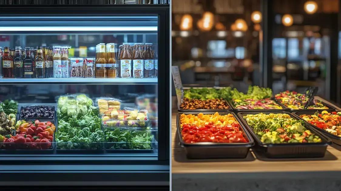 Comparação entre expositor frio e cuba refrigerada