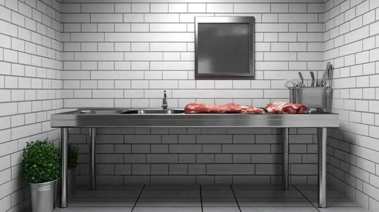 Mesa Inox Com Cuba E Espelho Para Açougue