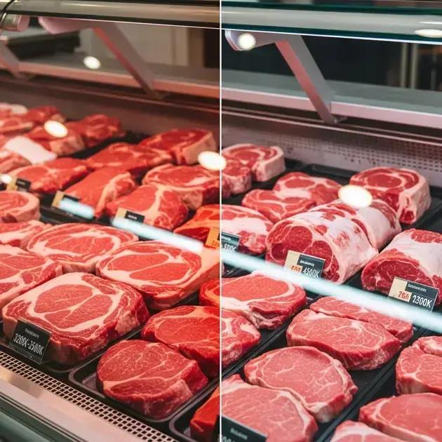 impacto da cor da luz na aparência dos cortes