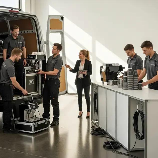 Logística, entrega e suporte no dia do evento