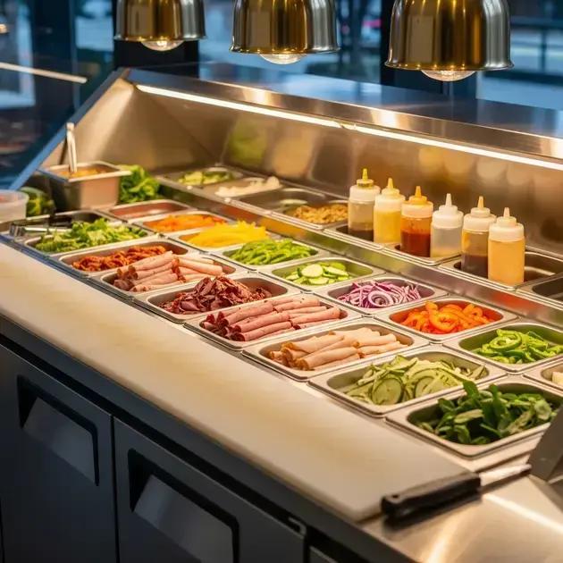 Otimizando a Praça: Como uma Mesa Refrigerada de Preparo Agiliza a Montagem de Lanches.