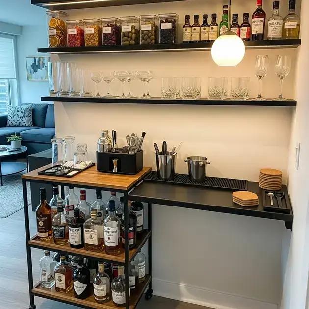 Organização prática de drinks e utensílios