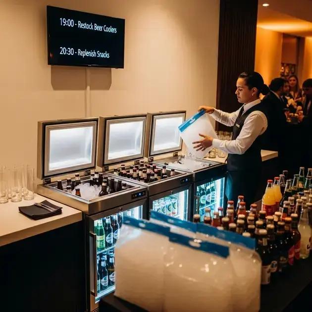 Rotina de reposição e gelo no dia da confraternização