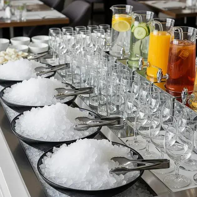vantagens do gelo escama para buffets